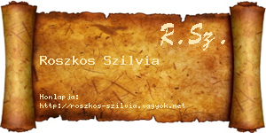 Roszkos Szilvia névjegykártya